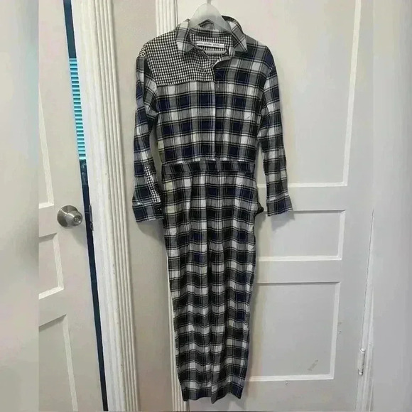 & Other Stories Blue Checkered Jumpsuit NEW - Picture 4 of 5